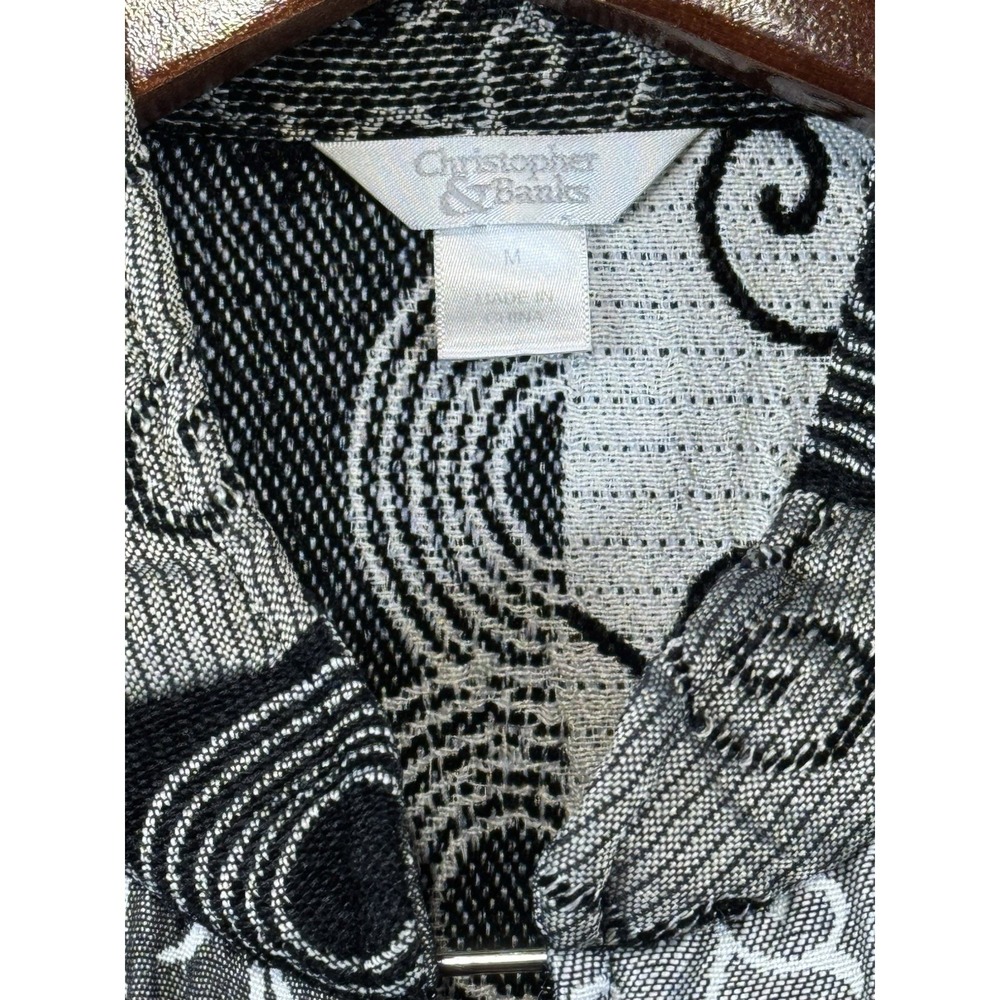 Christopher Banks Patchwork Blazer‎ Jacket Black White Gray Women's M - Picture 5 of 9